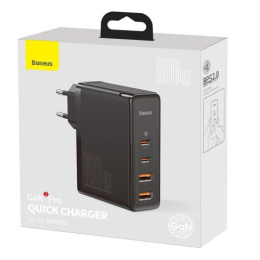 Baseus GaN2 Pro szybka ładowarka sieciowa 100W USB / USB Typ C Quick Charge 4+ Power Delivery czarny