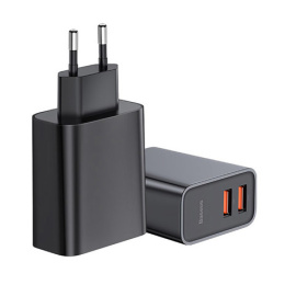 Baseus Speed Dual ładowarka sieciowa 30W adapter EU USB Quick Charge 3.0 QC3.0 czarny