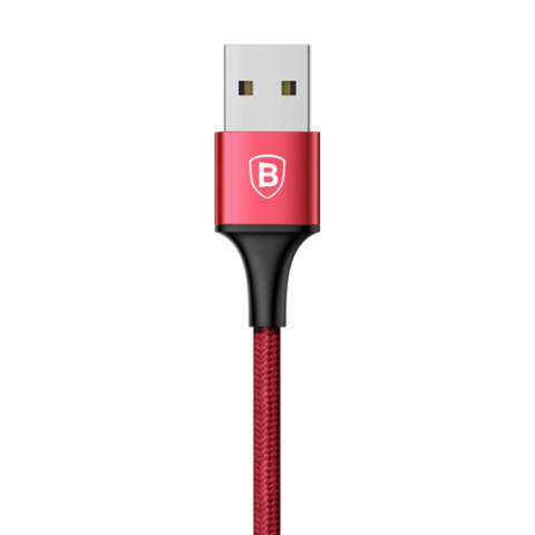 Baseus Rapid kabel przewód USB 2w1 Lightning / micro USB w nylonowym oplocie 3A 1.2m czerwony