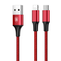 Baseus Rapid kabel przewód USB 2w1 Lightning / micro USB w nylonowym oplocie 3A 1.2m czerwony